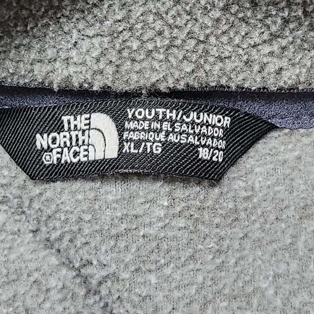 NORTH FACE Jacket Youth XL 18/20 Gray Full Zip Fleece Outdoor Layer NF0A4P9Q DYY